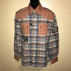 Men's Christian Audigier Pearl Snap Button Long Sleeve Western Shirt -Size: XL